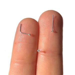 TEENY TINY 1mm Silver Nose Stud Nose Ring  Jewelry